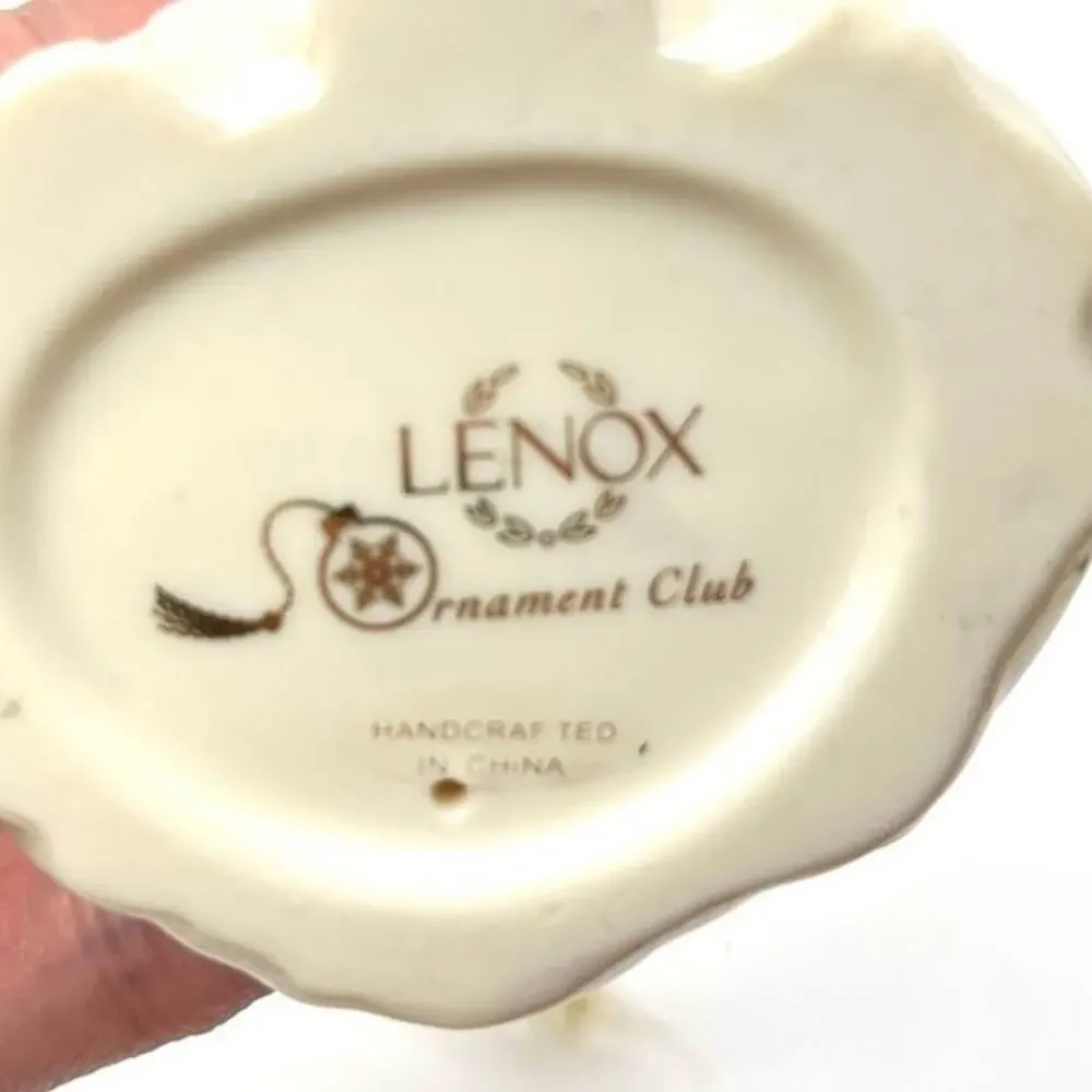 Bundle of 2 Lenox Christmas Porcelain Ornaments Angel & Snowman - Picture 5 of 13